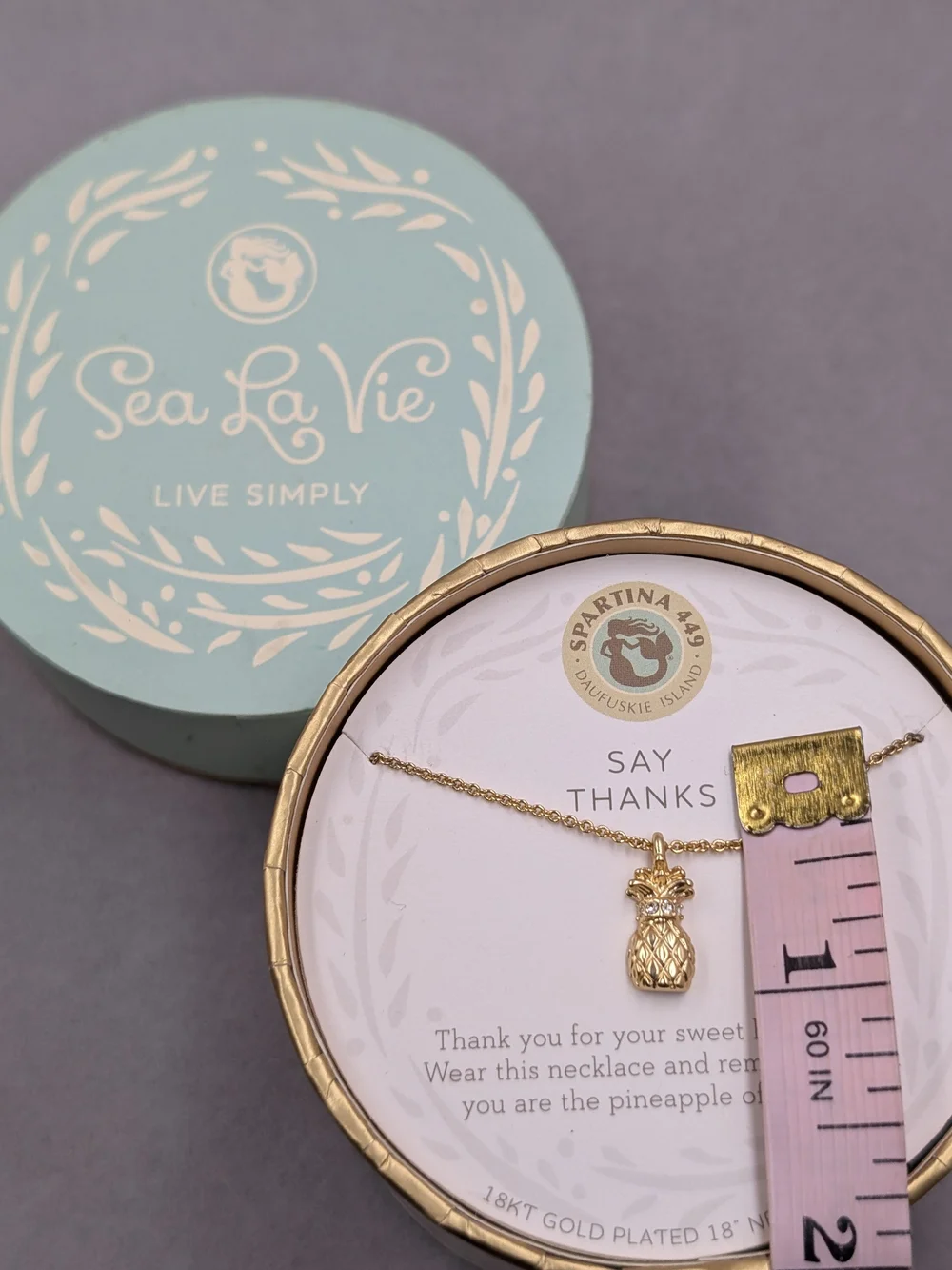 Spartina 449 Say Thanks Pineapple Necklace Hostess Gift NWT | 0244